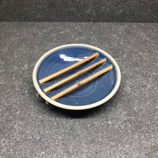 Keramik-Seifenschale - rund - blau
